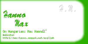 hanno max business card